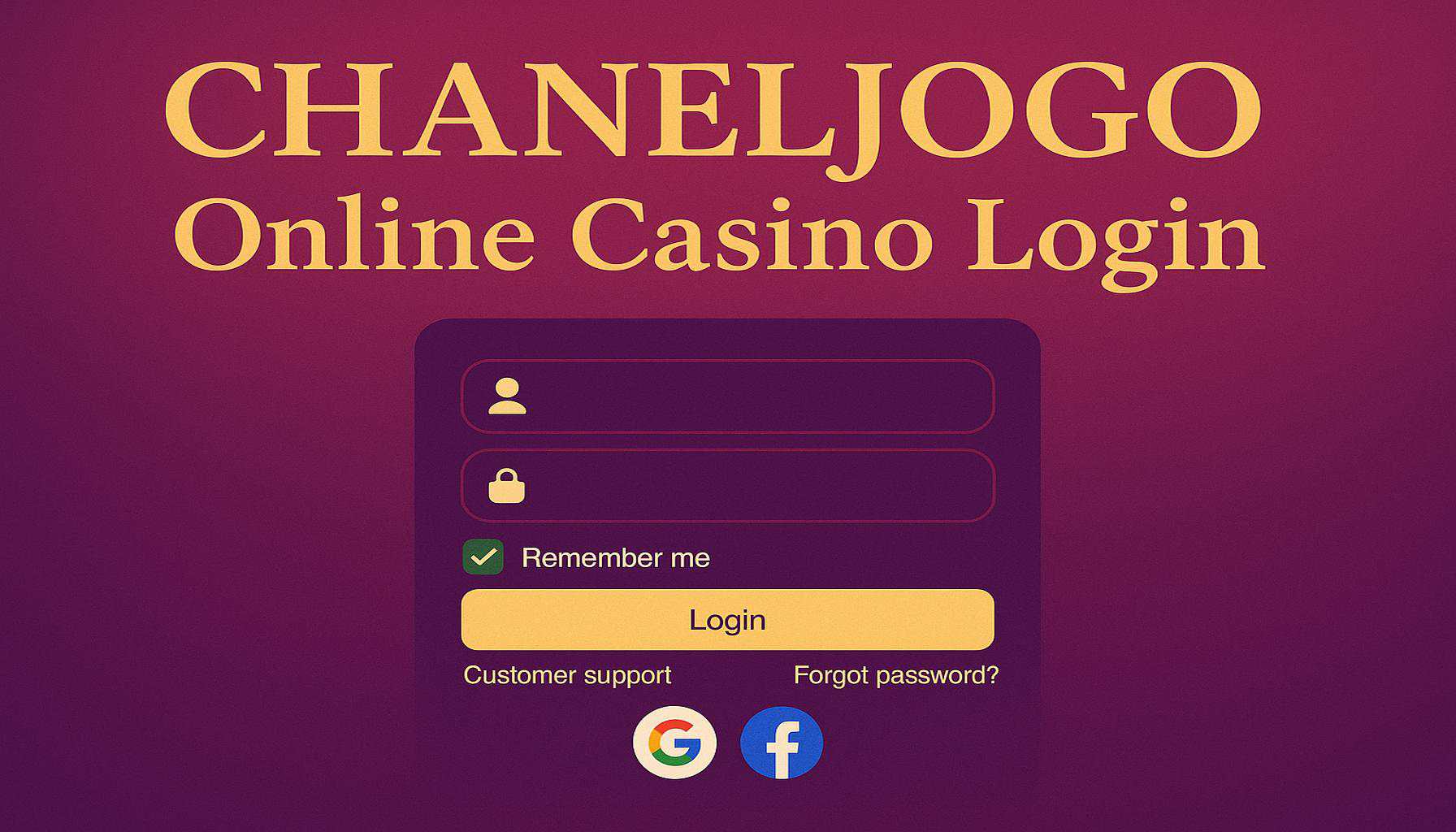 Criar uma nova Conta no plataforma CHANELJOGO